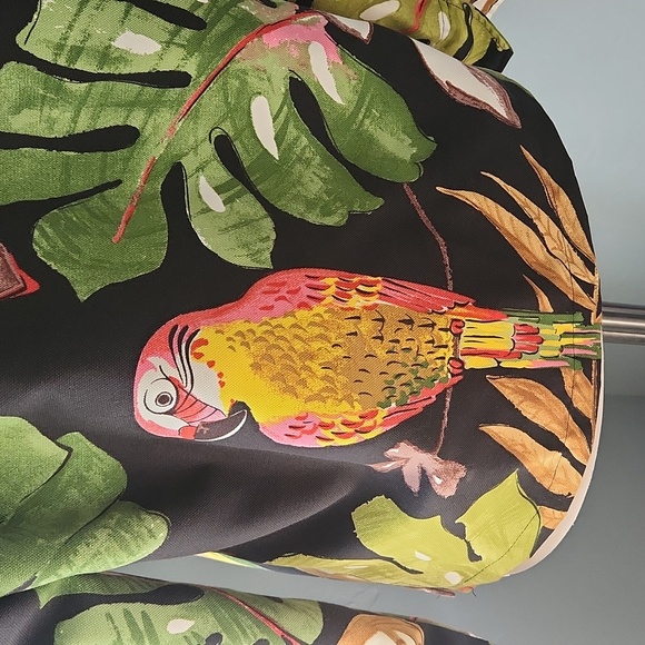 Vintage 90s Painted Pony Twill Artsy Parrot Tropical Jacket Medium - Picture 7 of 12